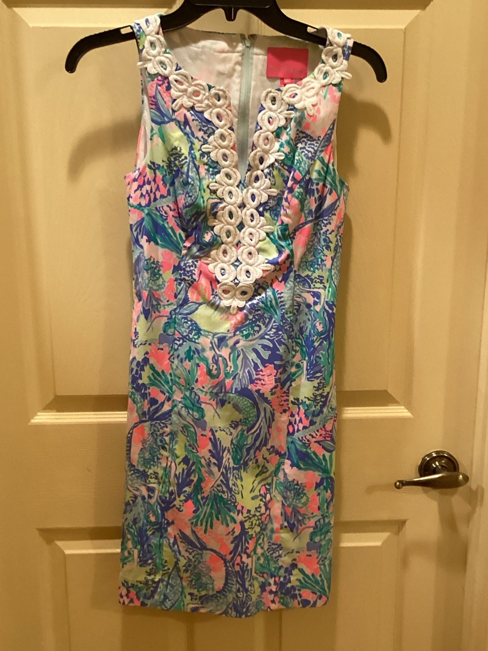 Lilly Pulitzer Sleeveless Floral-Print Shift Dress in Pink, Blue & Green